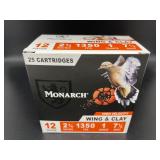MONARCH 12 GAUGE WING AND CLAY 25 CARTRIDGES