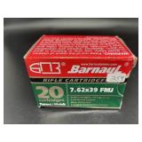 BARNAUL 7.62 X 39 FMJ 20 CARTRIDGES