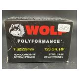 WOLF 7.62 X 39 MM 20 CARTRIDGES