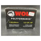 WOLF 7.62 X 39 MM 20 CARTRIDGES
