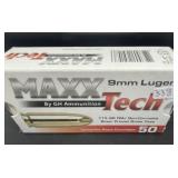 MAXX TECH 9 MM LUGER 50 CARTRIDGES