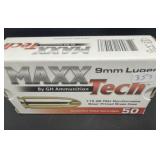 MAXX TECH 9 MM LUGER 50 CARTRIDGES
