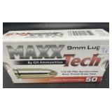 MAXX TECH 9 MM LUGER 50 CARTRIDGES