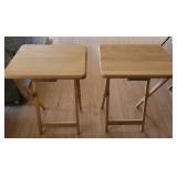 Set of 2 Wooden TV Trays