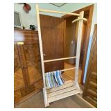Wooden Rolling Clothing Rack