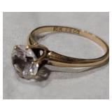 10k Size 6 Antique CZ Diamond Ring