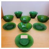 Emerald Green Glassware 10pc Set