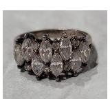 Antique Dinner Ring STER CZ Ring Size 5