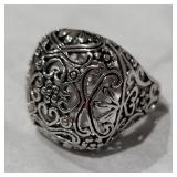 18k Size 9 Scroll Ring
