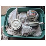 Tote of Soup Dishes AS IS