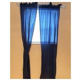 2 Navy Curtains and Rods
