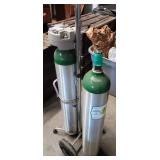 2 Oxygen Tanks w/ rolling cart