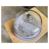 Glass and Wooden Cake Stand/ Cover