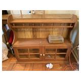 Wooden Shelving Unit w/ Glass Doors