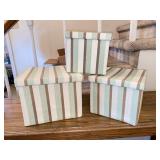 3 Pcs. Green & Brown Storage Boxes