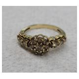 14k Sz 8.25 Champagne Color Diamonds