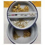 Costume Jewelry w/ small jewelry box