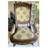 Foldable Wooden & Upholstered Rocking Chair