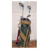 Golf Club Bag w/ Misc. Clubs