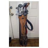 Gold Club Case w/ Misc. Clubs