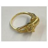 Gold Toned Cat Ring