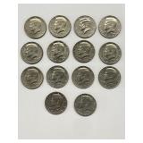 14 Pcs. Kennedy Half Dollars