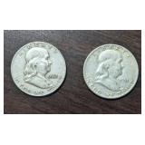 (2) US Half Dollar Coins Pre 1964