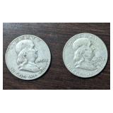 (2) US Half Dollar Coins Pre 1964