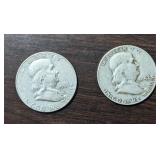 (2) US Half Dollar Coins Pre 1964