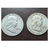 (2) US Half Dollar Coins Pre 1964