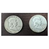 (2) US Half Dollar Coins Pre 1964