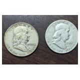 (2) US Half Dollar Coins Pre 1964