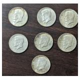 (7) 1964 US Half Dollar Coins
