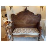 Walnut French Style Hall Bench