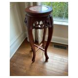 Marble Top Mahogany Plant Stand