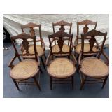 6 Matching Walnut Hip Rest Chairs