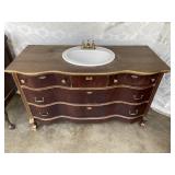 Mahogany Dresser Base Converted to Sink Vanity