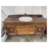 Walnut Buffet Converted to Sink Vanity
