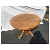 Round Tiger Oak Pedestal Table