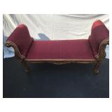 Heavily Carved Foot of the Bed Bench