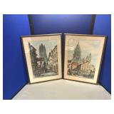 Pair of Prints in Frame