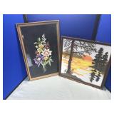 2 Smaller Needlepoint Prints