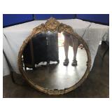 Round Gold Leaf Wall Mirror