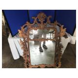 Heavily Carved Solid Wood Mirror