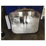 Mahogany & Gold Leaf Beveled Mirror