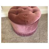 Cranberry Upholstered & Tufted Ottoman