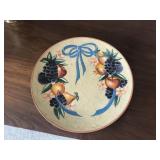 Pottery Plate w/ Handprinted Fruit
