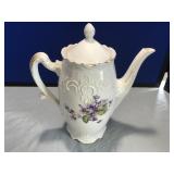 Porcelain Tea Pitcher W/ Gold Accents