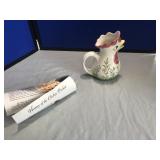 Chicken Pitcher Handprinted Made in Italy