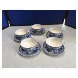 Set of 5 Bone China Coffee Cups Made in Japan